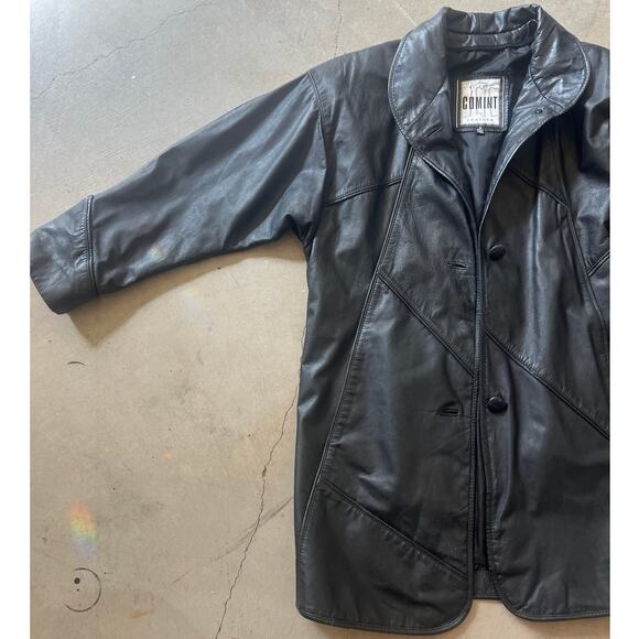 Vintage Leather jacket  ,90s y2k Goth Matrix - Picture 1 of 5